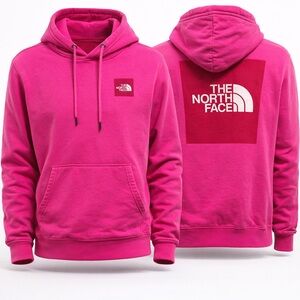 The North Face Fuchsia Box Logo Mens Hoodie Sz L